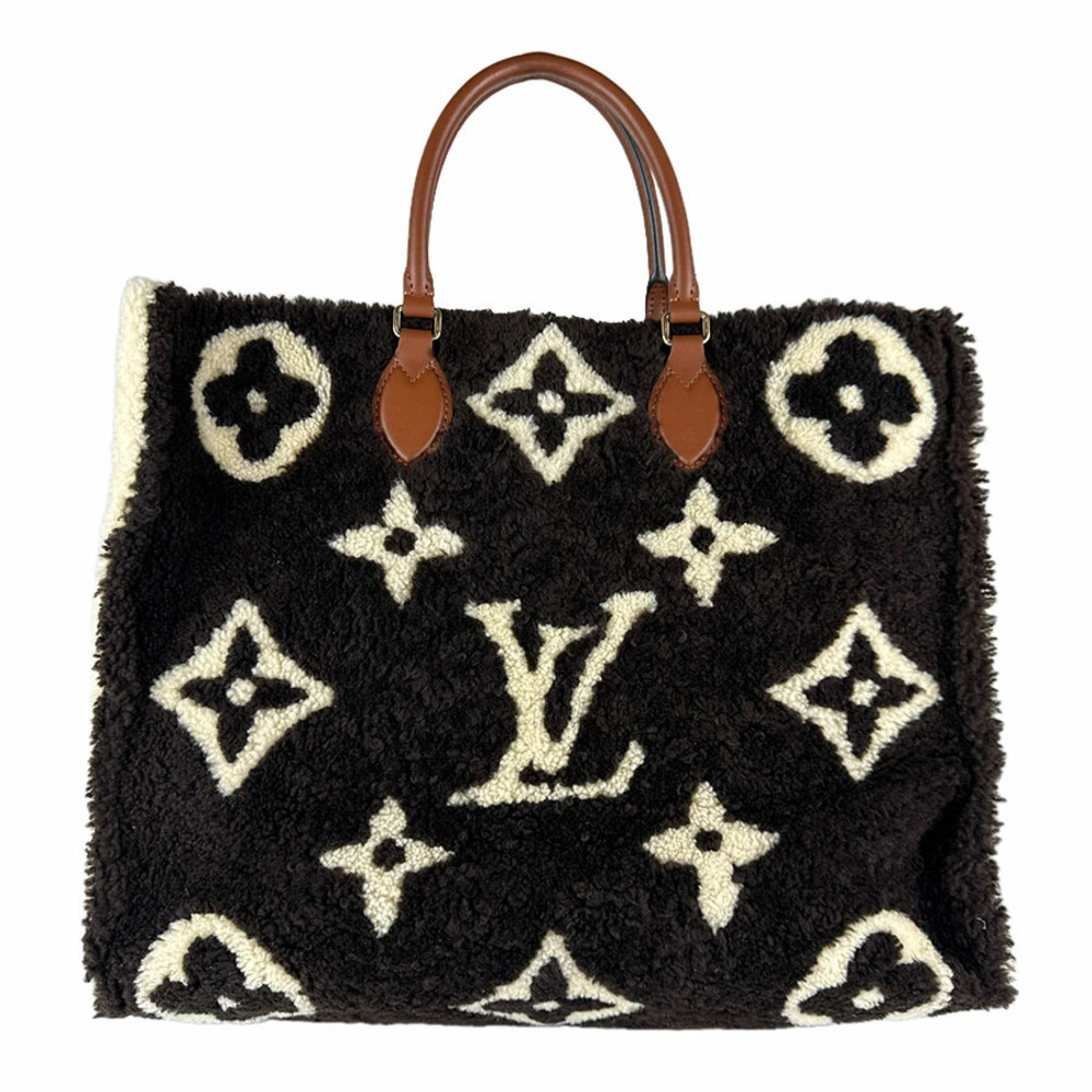 Louis Vuitton Monogram Teddy OnTheGo handbag shearling brown beige